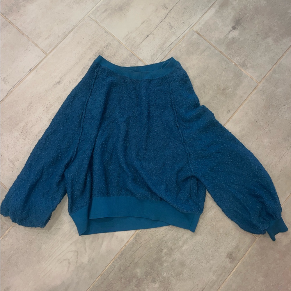 Free People Teal Textured Cardigan